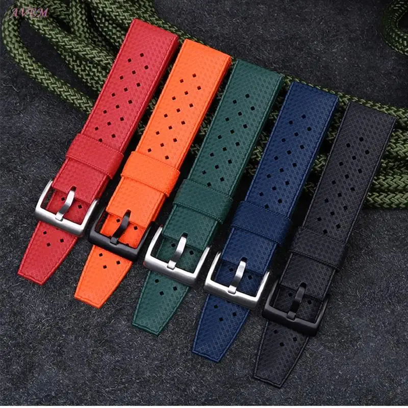

Rubber Watch Band for 20mm 22mm Seiko SRP777J1 Omega Waterproof Sport Diving Breathable Silicone Strap Bracelet Watchband