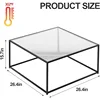 Glass Coffee Table Modern Center Table,Minimalist Coffee Table Sofa Side Tea Table for Living Room,Tempered Glass-top 2