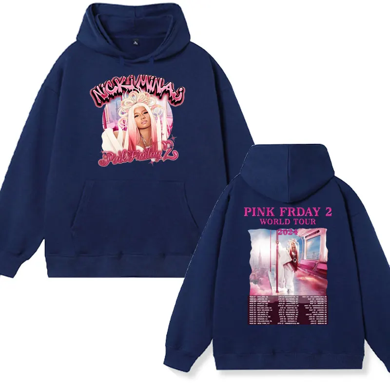 Rapper Nicki Minaj Pink Friday Print Hoodie Male Winter Fashion Hip Hop Oversized Sweatshirts Long Sleeve Hoodies Men's Women's
