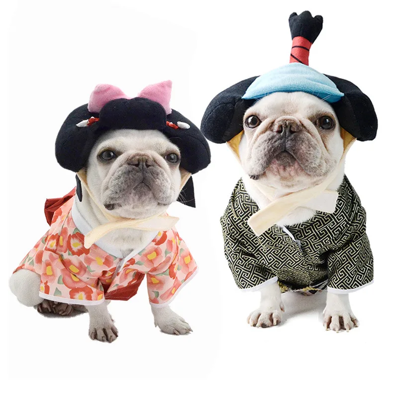 

Pet Japanese Kimono Dog Samurai Dog Clothes Teddy Clothes Cat Clothes Creative Pet Clothes