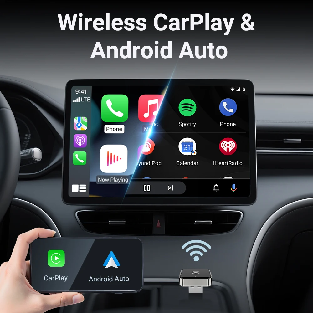 XUDA 2 in1 filaire vers sans fil CarPlay Android Auto adaptateur pour OEM autoradio avec Dongle USB Smart Mini Box Plug and Play Blueto – Image 2