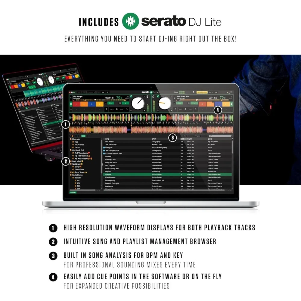 Controller DJ Serato Platinum FX con Jog Wheel e Display, 4 Deck, Mixer, Effetti e Paddle, Spedizione dagli USA - immagine 4