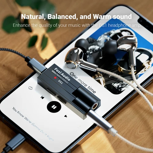 Fosi 오디오 DS1 DSD512 HiFi DAC 헤드폰 앰프 미니 오디오 USB DAC 앰프, 768 MM 및 3.5MM 듀얼 출력 32bit/4.4 kHz 지원 5