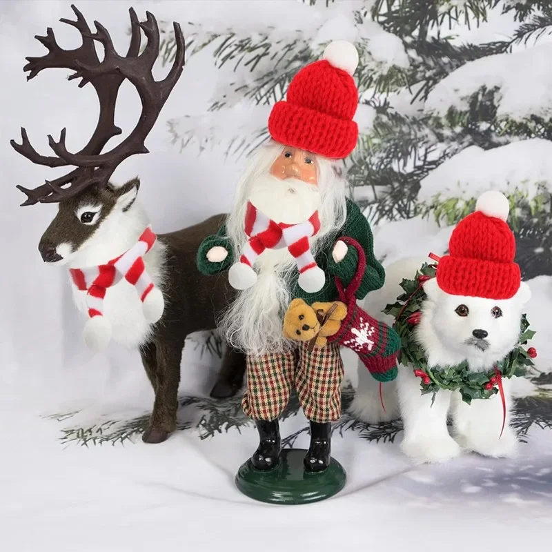 Christmas Hat Holder 50/10Pcs Red Mini Santa Hat Knitting Cap for Cat Rabbit Doll Lollipop Wine Bottle Covers Xmas Bottles Holder Table Dinner Decor christmas beanie hat,christmas hat holder