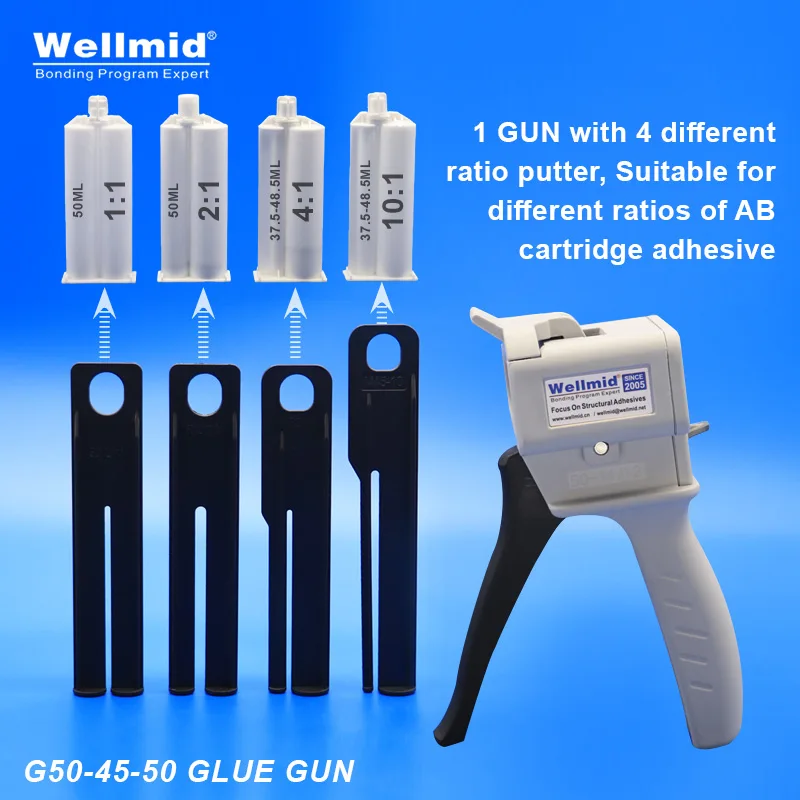 AB Glue Gun 1:1 1:2 50ml and 4:1 10:1 45ml Epoxy Glue Square Base Cartridge Manual Mixing Dispensing Dispenser Araldite Gun,epoxy adhesive dispensing gun