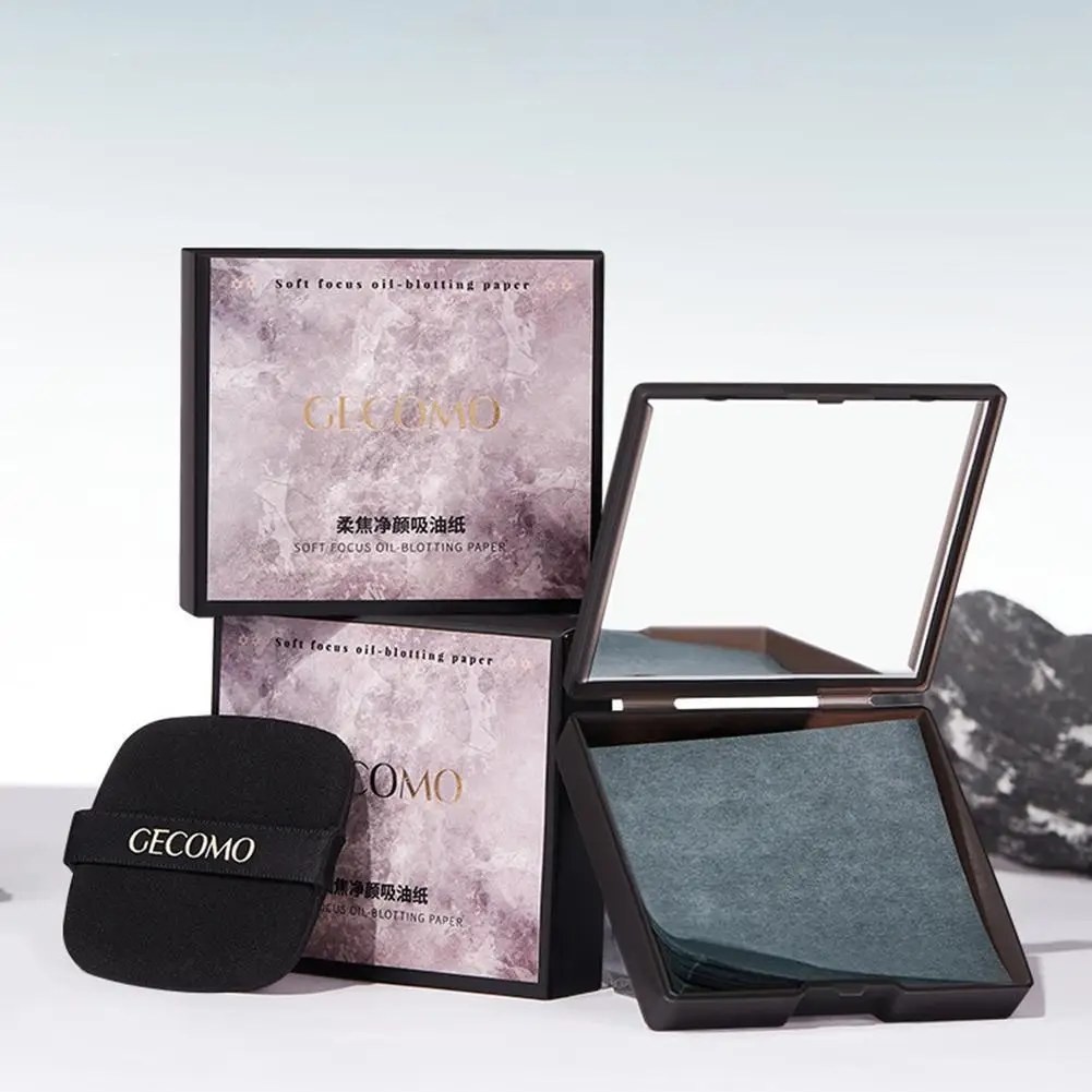Description Picture 5 of itemSoft Focus Oil Blotting Paper Face With Puff Mirror Makeup Portable Makeup Holding Refreshing Oily Skin Oil Removing Paper