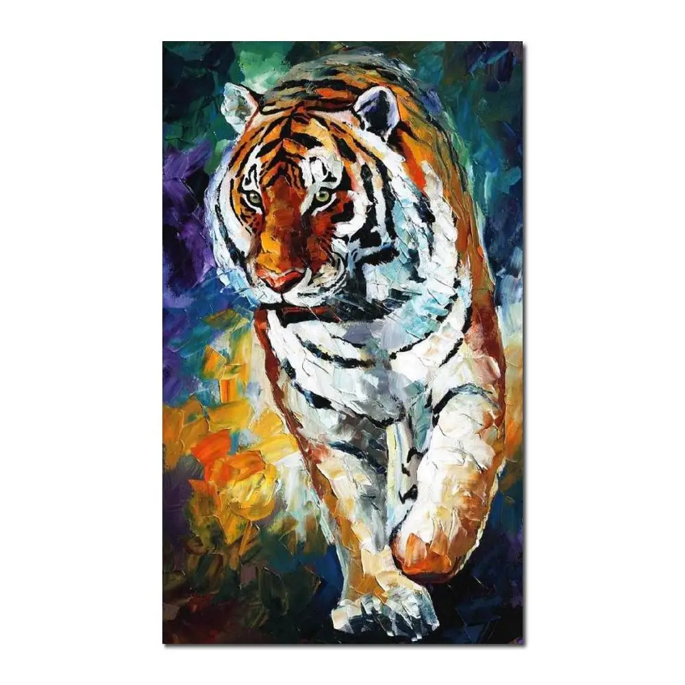 

Animal Picture Bengal Tiger Colorful Oil Paintings Canvas Modern Abstract Fine Art High Quality Hand Painted For Home Decor