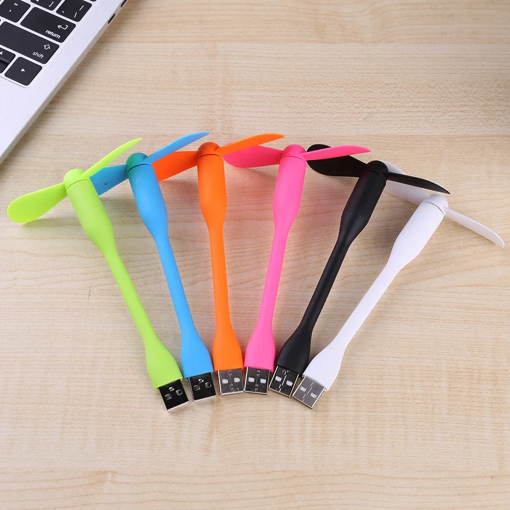 Mini ventilateur USB flexible et pliable, pour ordinateur portable, batterie externe, PC, chargeur AC, portable, gadget d'été  6