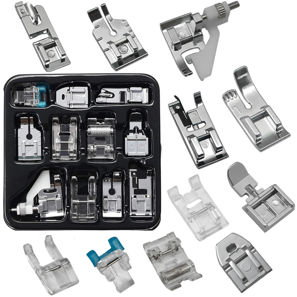 11PCS Presser Foot Kit Set Fabric presser for Sewing Fit For Singer Brother Janome Domestic Sewing Machine Parts Accessories