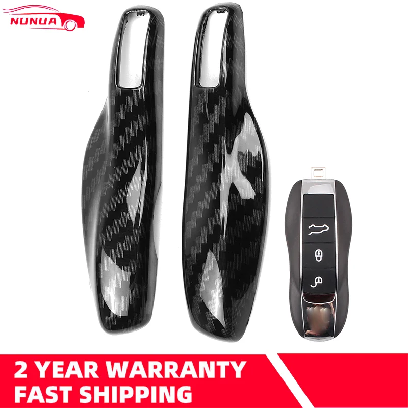 Key Case Key Case Cover Car Key Shell Remote Control Case Cover 1 Pair Car Remote Key Case Cover Shell Carbon Fiber Chrome Color For Porsche Cayenne Macan 911 Boxster Cayman Panamera