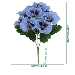 Tricolor Violet Artificial Flower Bouquet - 32cm Decorative Floral Arrangement for Home, Garden, and Events (Blue)