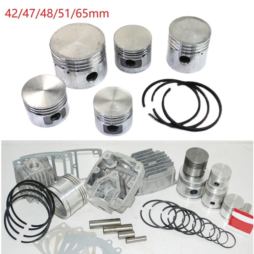 Kit Riparazione Compressore D'Aria Con Pistone, 3 Anelli, Perno E Anelli Di Sicurezza, Misura 47mm Per Pompa A Pistone