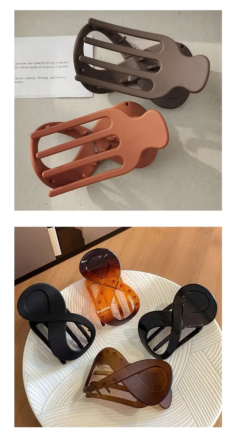 Description Picture 6 of itemWomen Large Hair Clamp Hair Clip Seamless Plastic Duckbill Claw for Women Girls Simple Hairpins Styling Tools Hair Accessories