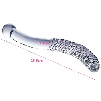 Double Ended Crystal White Pyrex Glass Dildo Artificial Penis Granule Spiral G Spot massager Adult game Sex Toys for Woman Gay 6