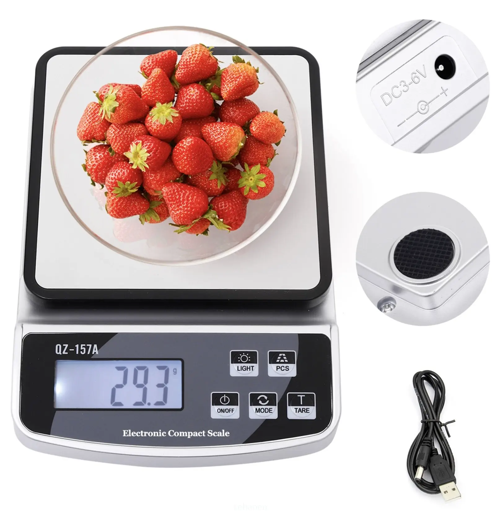 Description Picture 6 of item15KG/3KG Electronic Kitchen Scale USB Charge Precision Balance Food Scale Household Coffee Scale Smart Digital Baking Scales