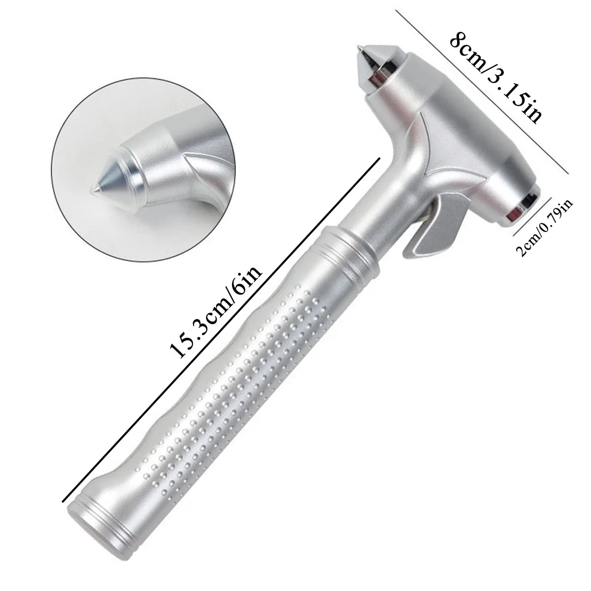 Escape Hammer Emergency Window Breaker 1PC Multi-function Car Emergency Escape Window Breaker and Seat Belt Cutter Hammer Silvery