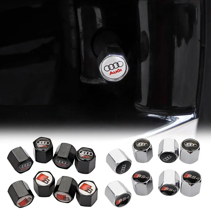 4Pcs Premium Metal Car Wheel Valve Caps Set