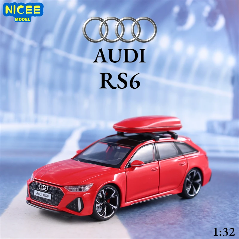 1:32 Audi RS6 Avant Alloy Station Wagon Car Model Diecast Metal Toy Car Model Simulation Sound and Light Kids Toys Gift F513