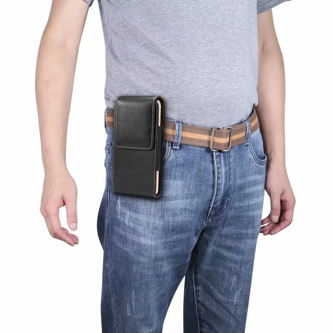 Leather Belt Clip Phone Case Men Waist Bag Holster Pouch