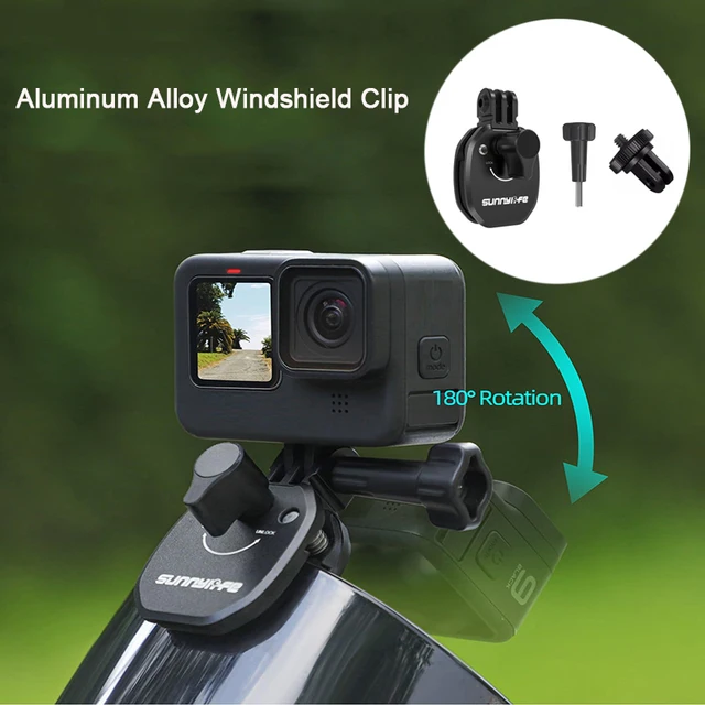 Motorcycle Windshield Clamp Clip for GoPro 13 12 11 Insta360 X5 X4 X3 for DJI Osmo 360/Action 5 Pro/Action 6 5 4 3 Nano/Go Ultra