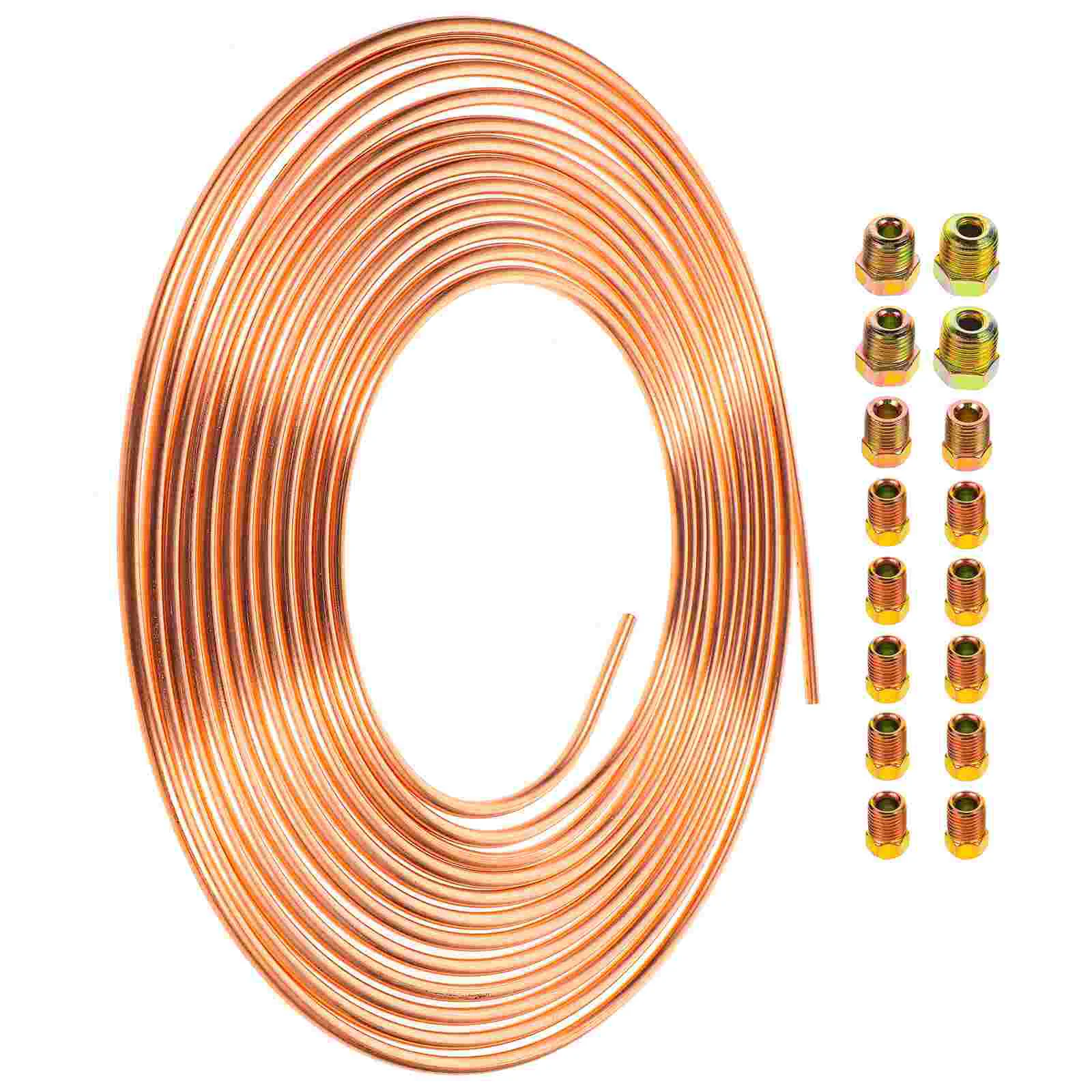 

3/16 inch Car Brake Line Copper Plated Liquid Fuel Gas Cable with 16 PCS Screws - 25 inch Long