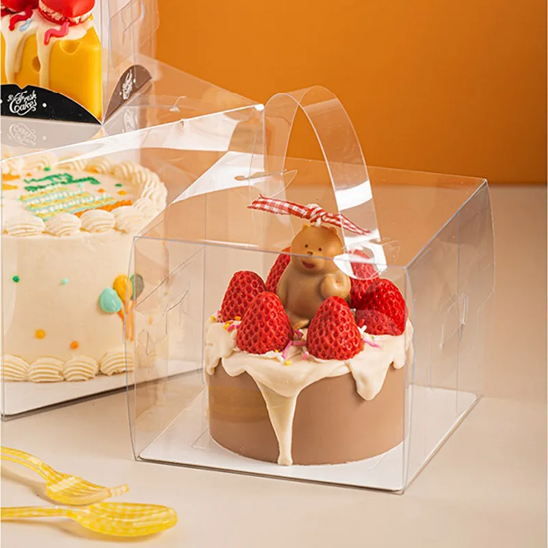 Transparent Cake Packing Boxes with Handle, High-Capacity Clear Cupcake Pastry Gift Wra... - SKU TCPB0827 - UGI Packaging