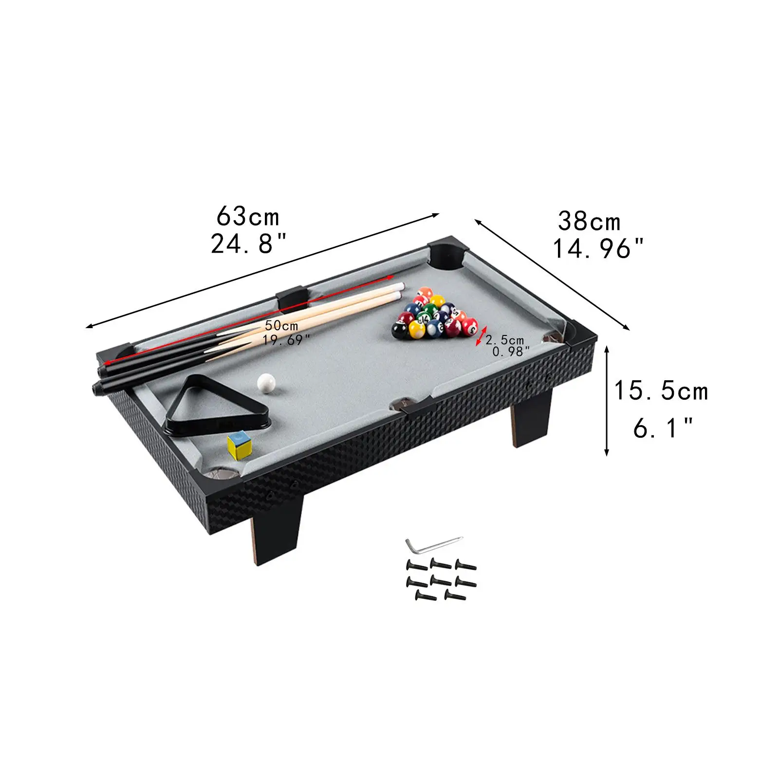 Mini Tabletop Pool Table Set Fun Entertainment Office Pool Cues Billiards Game for Kindergarten Parties Playroom Table Bedroom