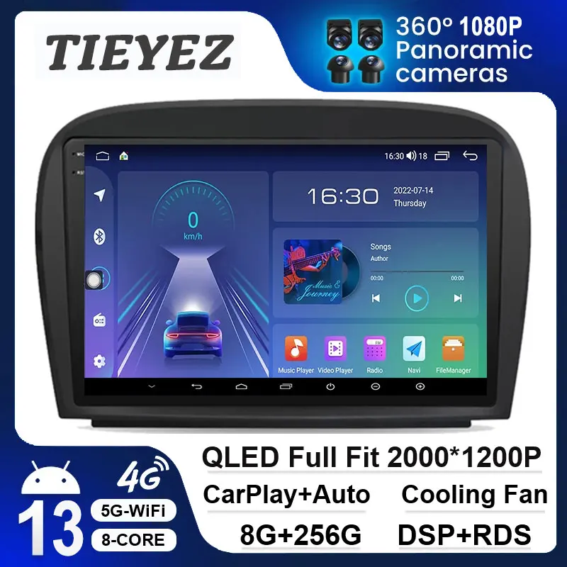 Android 13 Car Multimedia Radio Stereo Player Per Mercedes Benz Sl R230 Sl350 Sl500 Sl55 Sl600 Sl65 2001 - 2007 Navigazione Gps