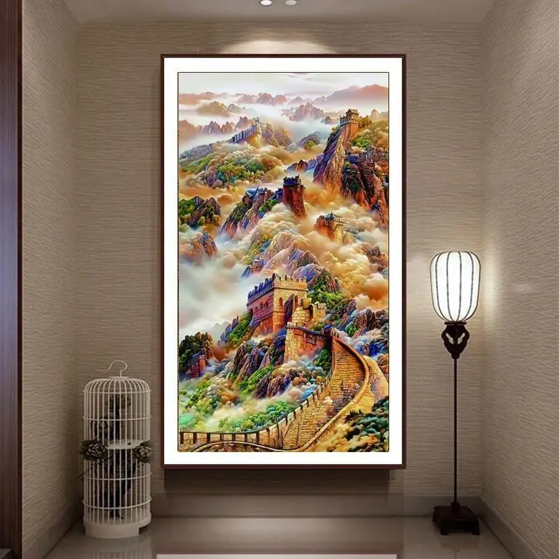 Cross Stitch Kits Stamped 11CT Needlework DIY Patterns Handmade Embroidery Set The Great Wall