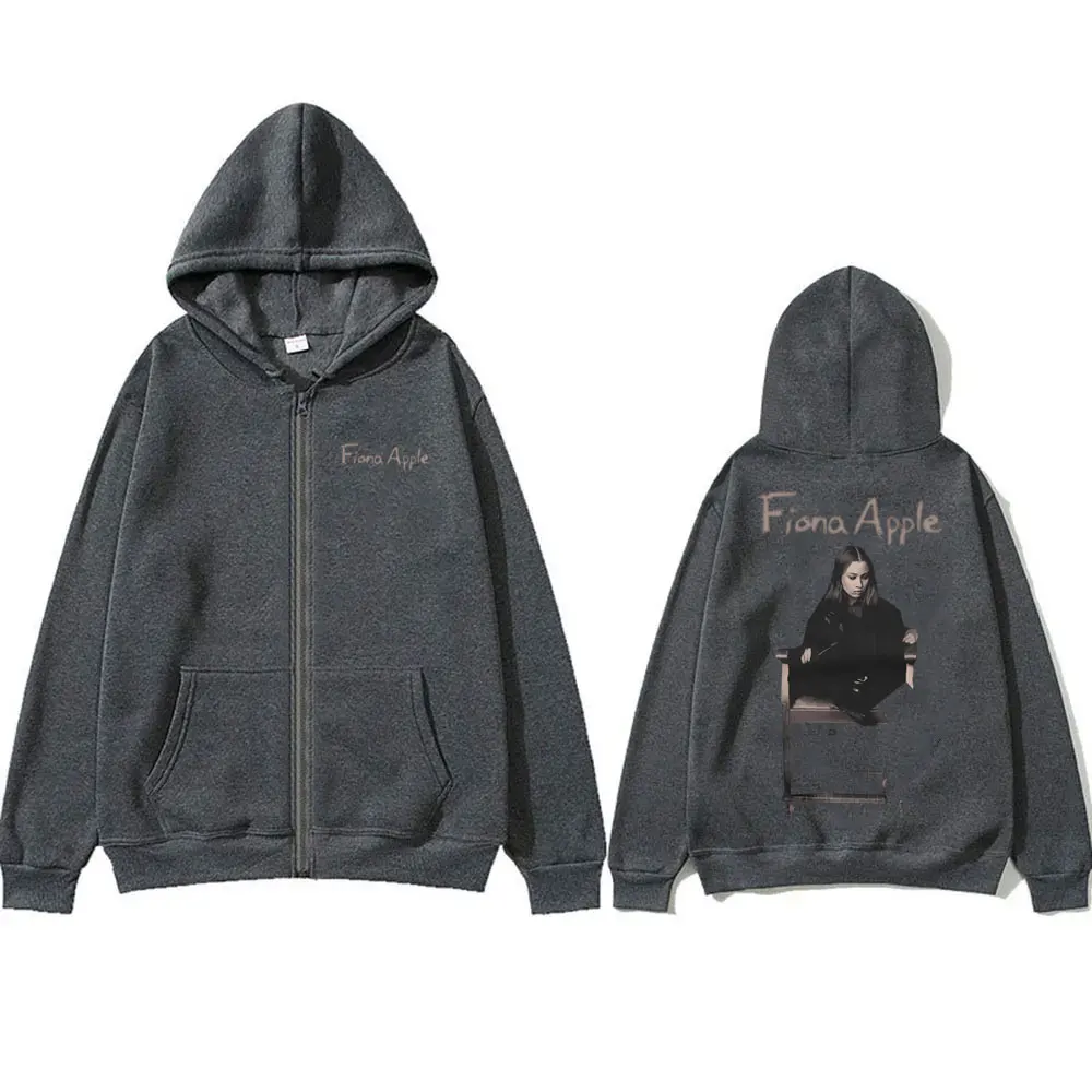 Singer Fiona Apple Graphic Print Zip Up Hoodie Men Women's Fashion Hip Hop Oversized Zip Up Jacket Unisex Ulzzang Zipper Hoodies