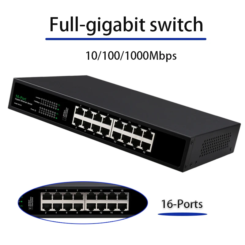 Switch Vlan Rj45 Plug And Play Switch Di Rete Ethernet Veloce Game Ethernet Smart Switcher Switch Gigabit Completo A 16 Porte Hub Rj45