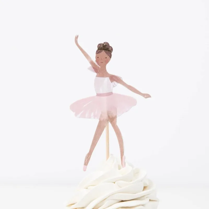 12PCS Ballet Dancer Cake Topper Girls Birthday Cake Decoration Ballet Theme Party Decoration Wedding Baby Shower Cake Decor