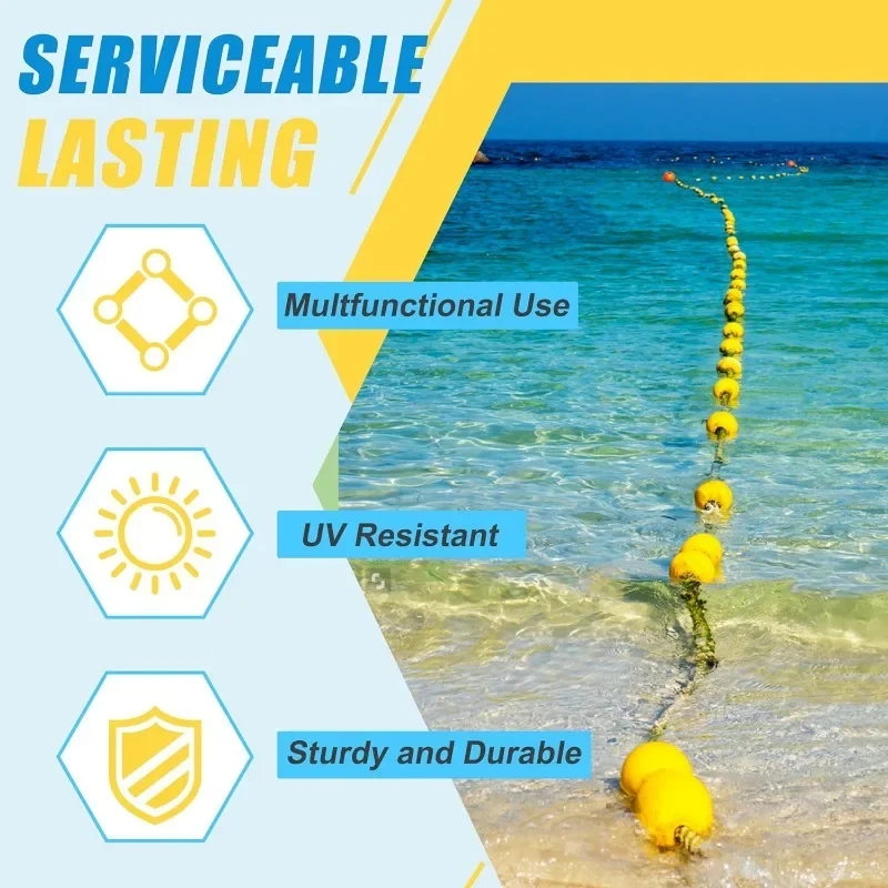 Boa di segnalazione per acqua profonda gialla da 5,1' x 2,95' (1 pezzo) per barche, pesca ai granchi, moli, piscine, kayak, nuoto - immagine 4