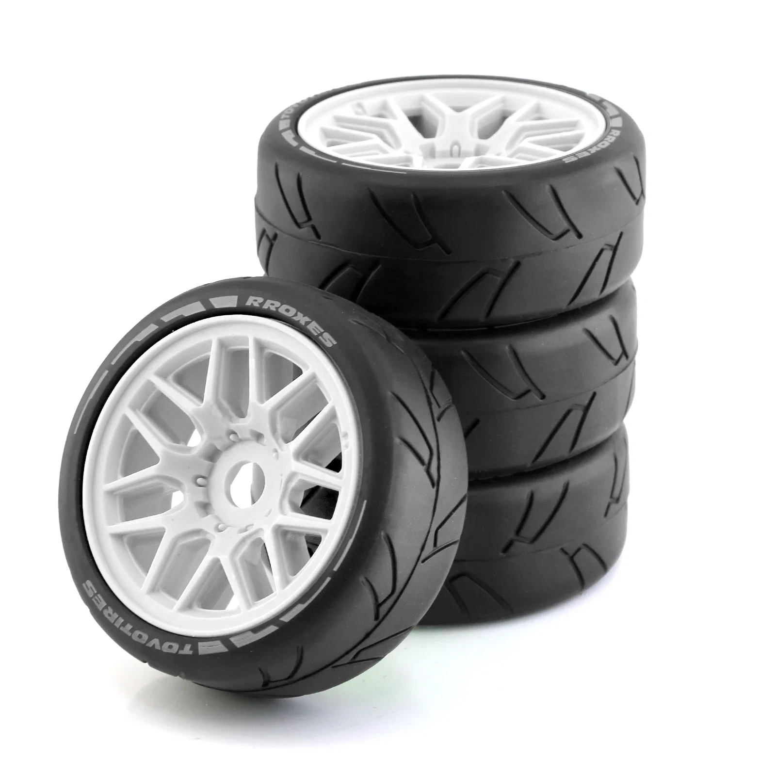 Roues Rc 1/16 Paire De - Pneus Caoutchouc Et Jantes Plastique - Pour Voiture Tout-Terrain Télécommandée Jante Plastique RC