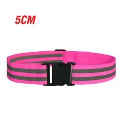 High-Visibility Reflective Safety Belt for Night Running and Cycling - Adjustable Waist for Adults and Kids (5cm Pink)
