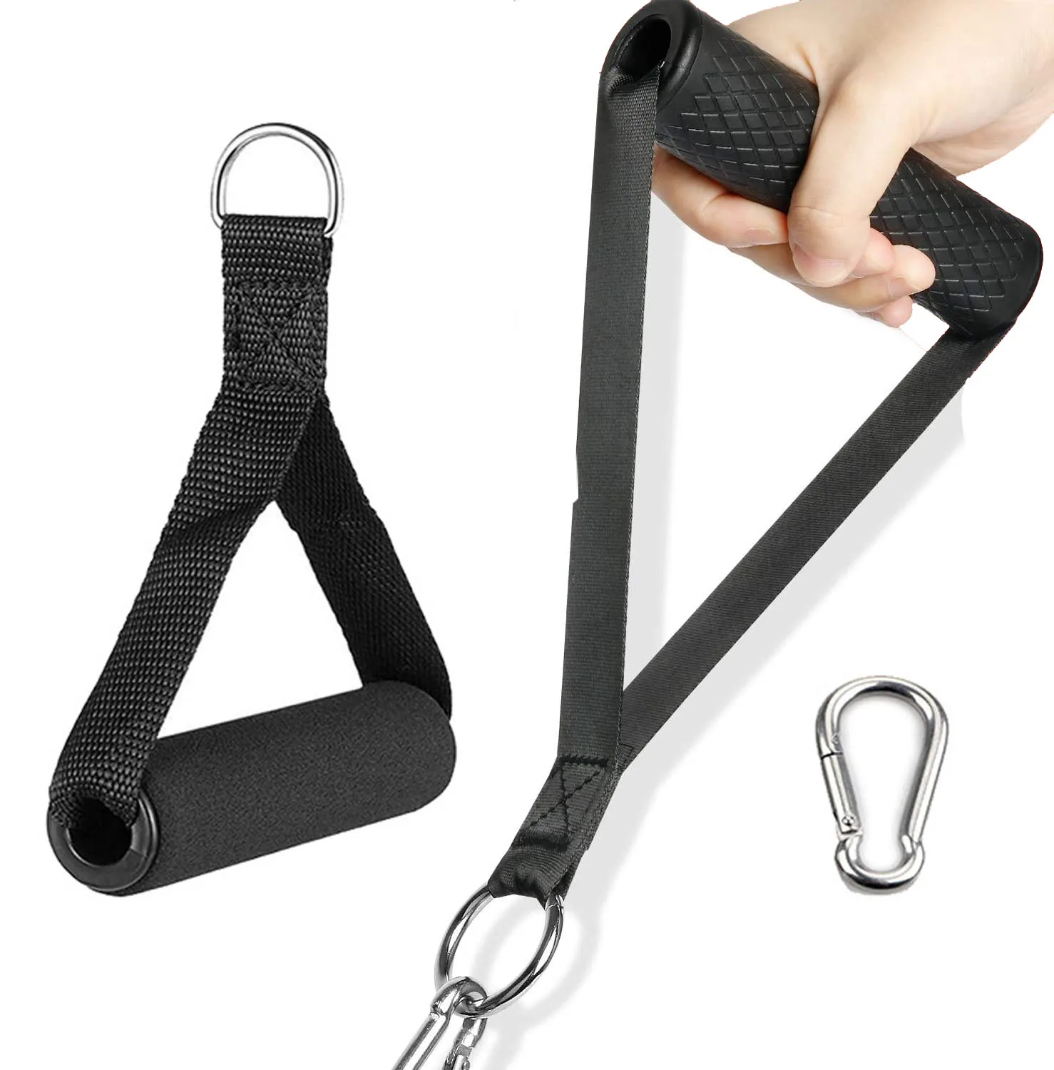 Gym Grip Resistance Bands Handles Fitness Anti-slip Grip Strong Nylon Webbing Puller Handle Gantry Accessory Multifunction