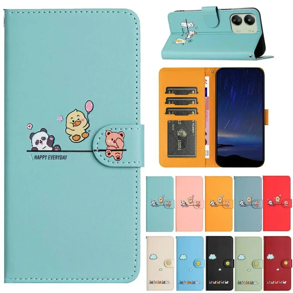 Cartoon Pattern Flip Leather Wallet Phone Case and Cover