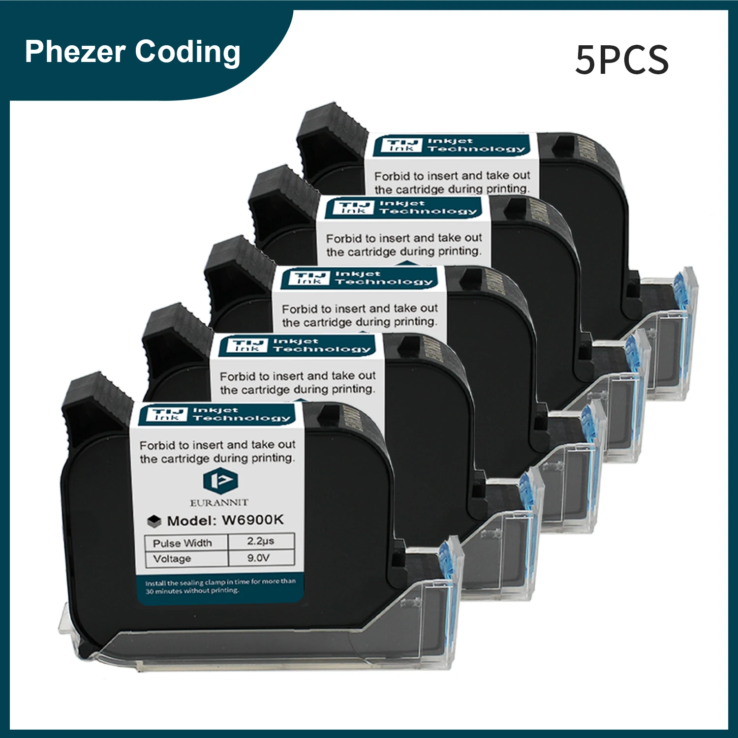 thumbnail image 2 of Phezer A Level 12.7mm Ink 1/3/5/10pcs Solvent Ink Handheld Online Inkjet Printer Cartridge Quick Dry Black Original Parts Office 2 of 9