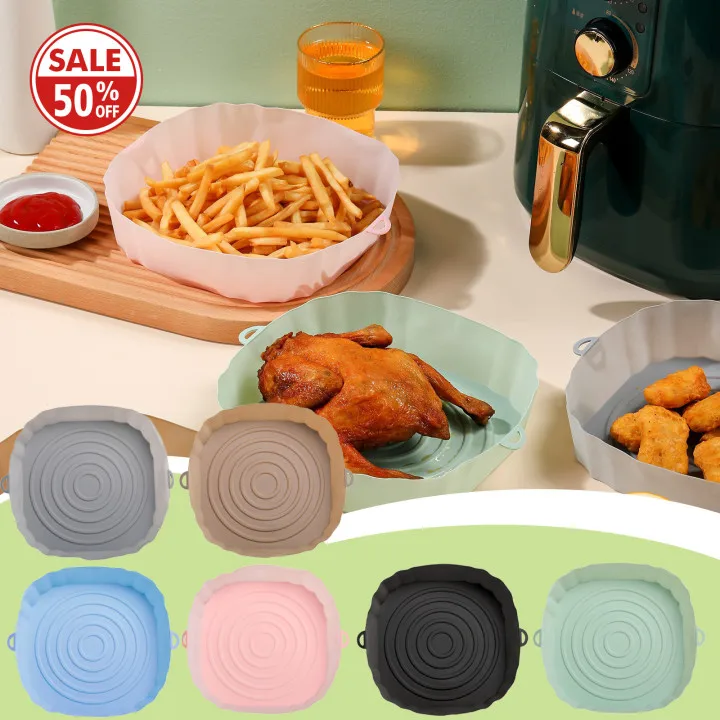 Silicone Air Fryer Basket Liners Inserts Baking Tray Reusable Air Fryer  Silicone Pots for Food Safe Air fryers Oven Accessories - AliExpress