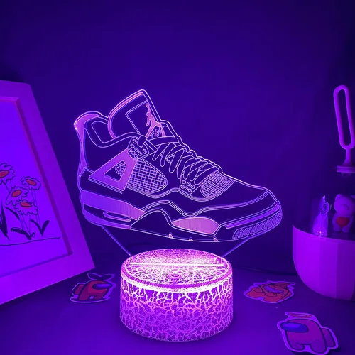 스니커즈 3D LED 네온 야간 조명, 친구를 위한 생일 선물, 침실 테이블 장식, 오타쿠 라바 램프, 파티 클럽 장식 팬 선물 5