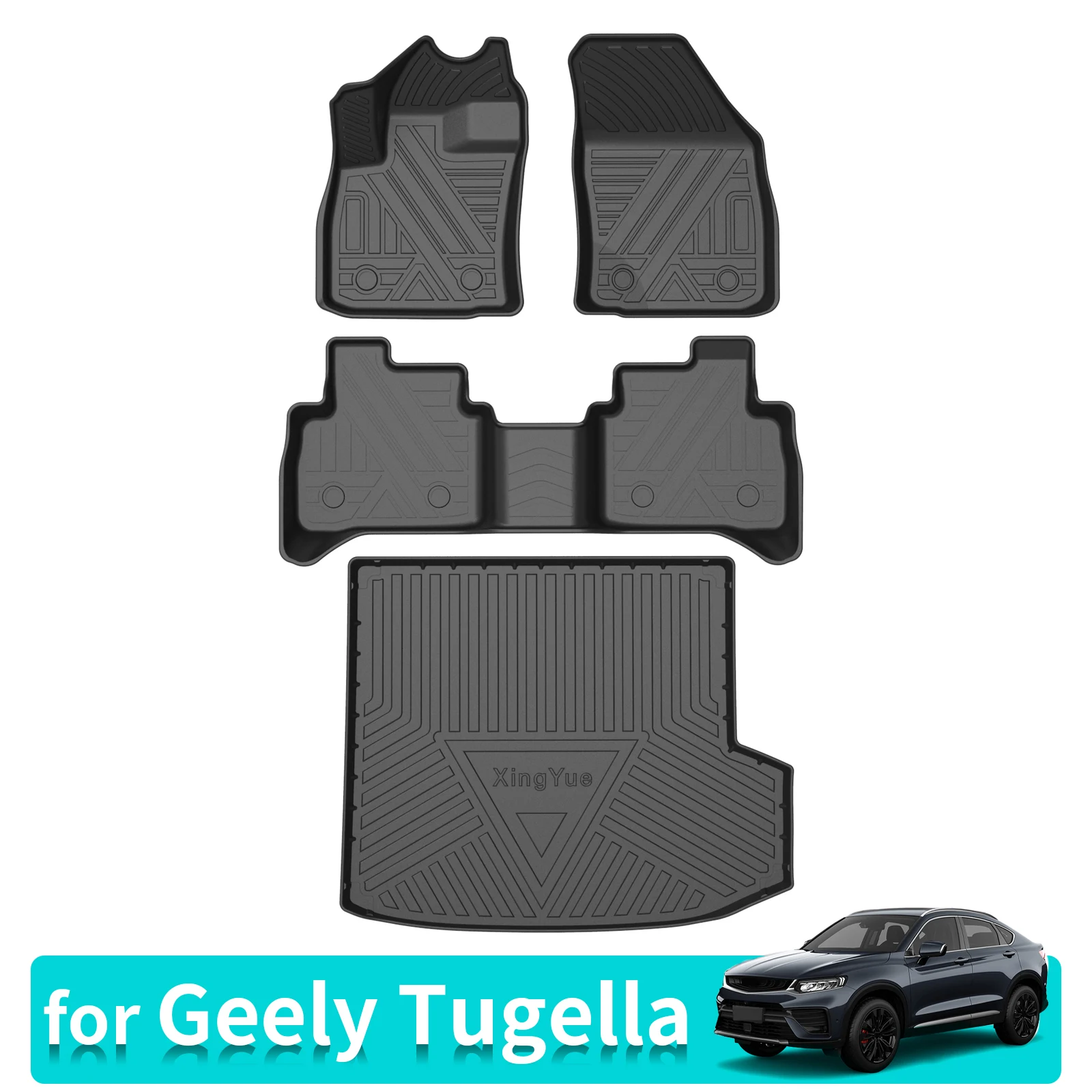 

Car Floor Mats Trunk Pad for Geely Tugella Carpet Waterproof Protect Accessories TPE Left Hand Drive
