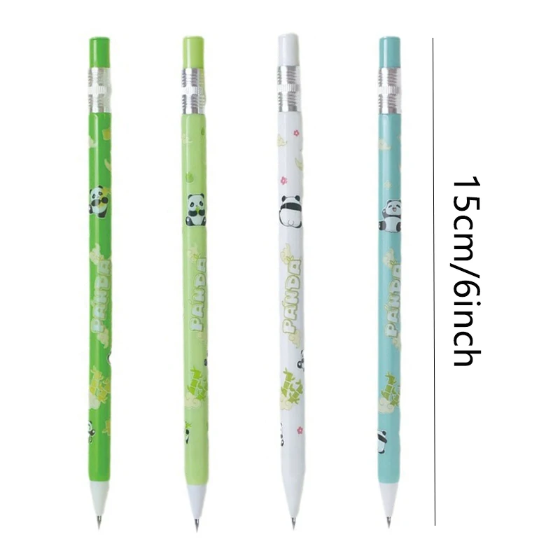 Activity Pencil Cartoon Panda Bamboo 2.0 Fully Automatic Pencil Coarse Lead with Pencil Sharpener Student Award Gift Pen 6