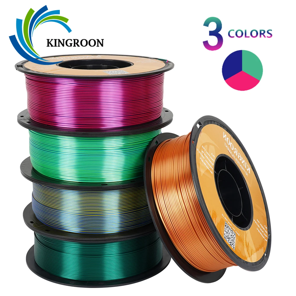 

New Dual Color 3D Printer Filament Silk PLA For FDM 3D Printer 1.75mm Consumables for kp3s pro s1 Ender 3 CR10 High Quality 1KG