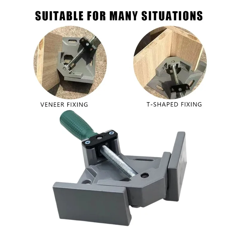 Aluminum Alloy 90-Degree Angle Clamp - Single-Handle Adjustable Jaw for Woodworking , Precision Corner Jig for Photo Frames
