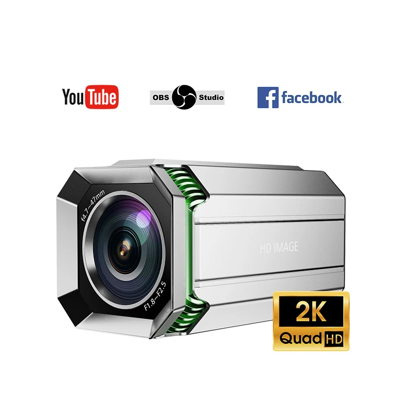 2K 60fps 10x Zoom With Microphone USB Webcam For Video Conference Online Teaching Boardcast Digital Camera Web Cam PC Laptop 2