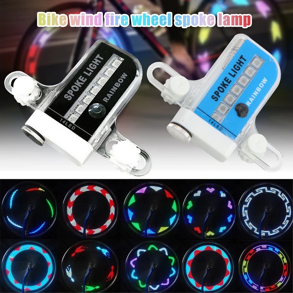 

14 LED Bicycle Spoke Light 30 Modes Tyre Tire Valve Flash Double Sided Induction Night Ride Bike Wheel Light Cycling Accessories