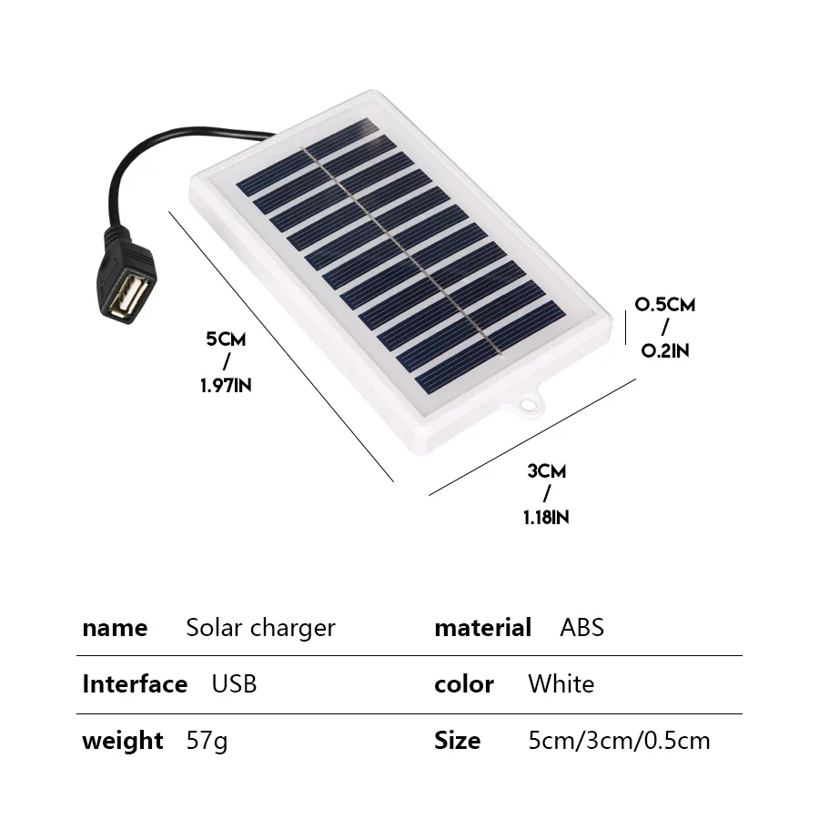 1PC Portable Solar Charger USB Output Outdoor Use Travel Camping Flashlight Fan Charging Solar Battery Charger Solar Charger