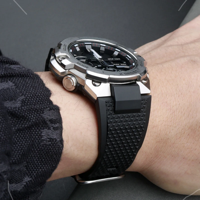 Durable Rubber Replacement Strap for Men's Sports Watches – Waterproof Resin Bracelet
