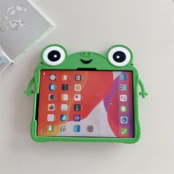 Cartoon Cute 3D Frog Soft Silicone Tablet Case with Bracket - Pro11 2020 2021 2022 (XSQW - NoSP)