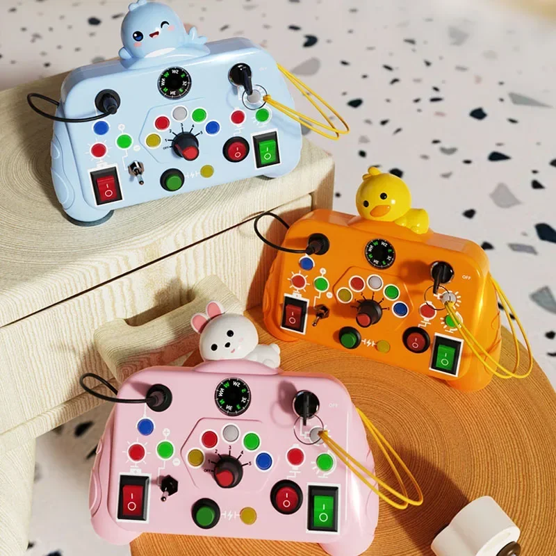 Cartoon Montessori Busy Sensory Toys With LED Light Switch Control Board Travel Activities Chiren Game For 2-4 Years_voghion.com